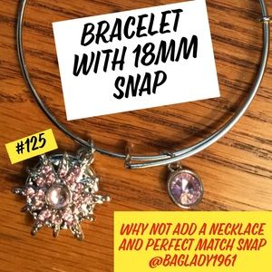 Bracelet with 18mm Snap, fits most brands